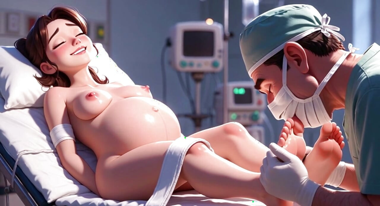 Naughty Doctor Sucking Pregnant Patient Toes in Surgery