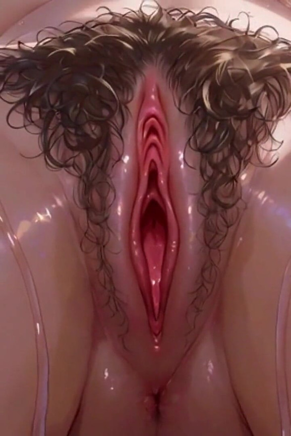 Hairy Wet Pussy Close up - Soaking and Pulsing