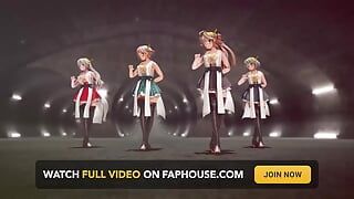 Mmd r-18 anime girls, сексуальний танцювальний кліп 311