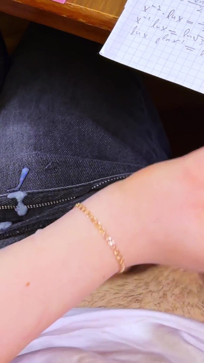 SCHOOL - Jerking him Off again in MATH Class under the Table . Schoolgirl in Public | Clip 1