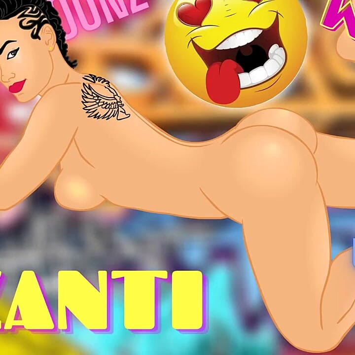 Sensual latina Jazanti mostra seus tatts e sua bunda grande para um desenho animado backalley anime