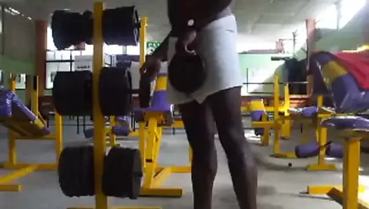 Hot daddy with a hard cock masturbates at the gym