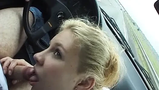 Beautiful blonde French babe rides dick in the park