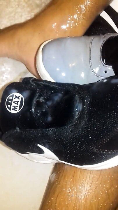 Fuck and cum in adidas neo and air max guille