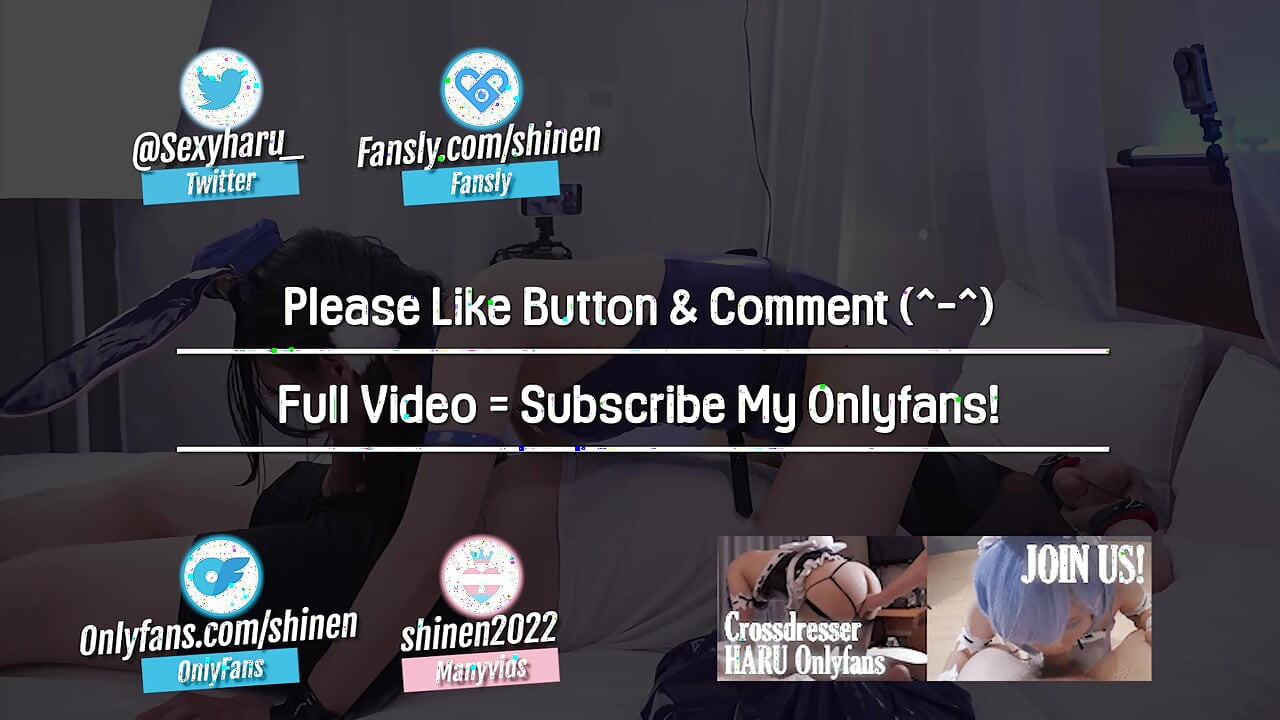 Bunny Officer Cosplay Femdom play, Face Stitting, Asian trans cosplayer 8
