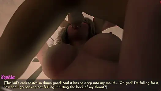 A Wife and Stepmother Real Fucking Sophia Addicted to Sam's Cock and Almost Get Caught