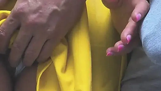 Girl Caught In Public Bus While She Stroking Stranger's Cock Until Ejaculation