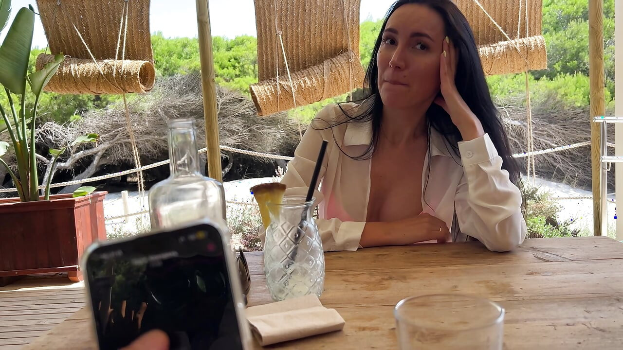 Secret fun with a vibrator on the remote control in public places (in a restaurant, on the beach, in a parking lot)