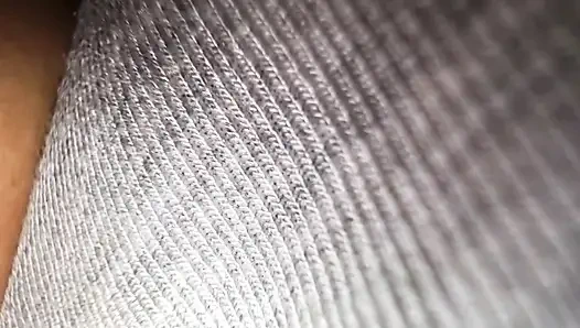 Young girl long nails mastrurbation under the sheet