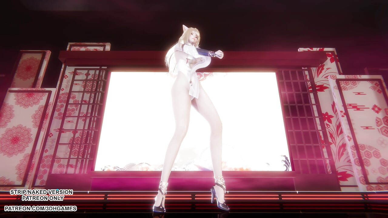 MMD Gokuraku Jodo - Ahri Sexy Japanese Dance League of Legends Hentai Uncensored 4K 60FPS