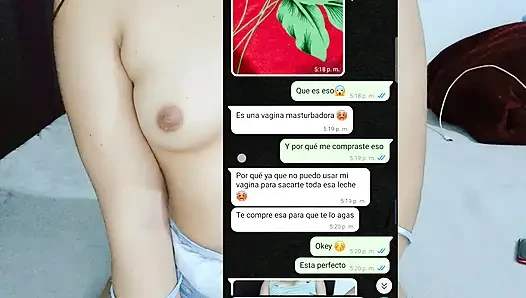 Aku mengirim pesan ke saudara tiriku dan akhirnya masturbasi dia dengan sangat baik sampai orgasme.