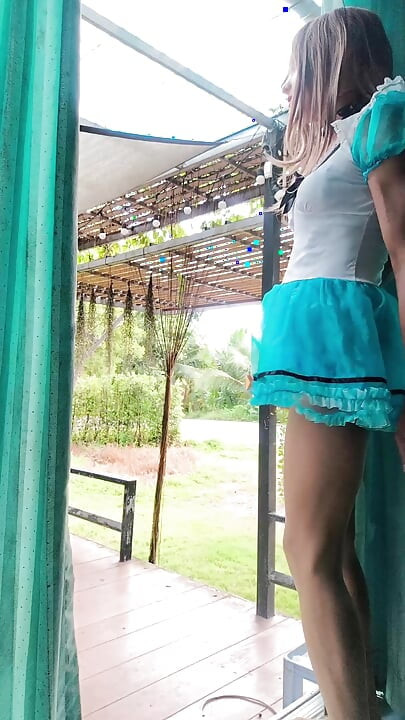 Sissy secretly masturbates and cums.