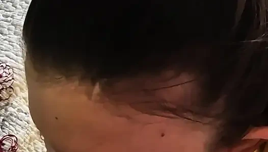 Минет настоящей русской пары, сперма на заднице и после стирки минета