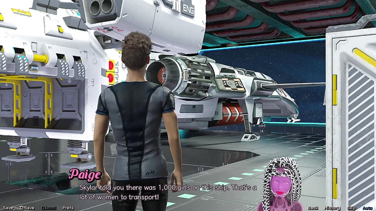 Gestrand in de ruimte - plannen om hete blauwharige milf te neuken