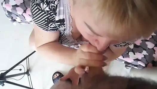 Mother-in-law's mouth emptied my balls with a blowjob