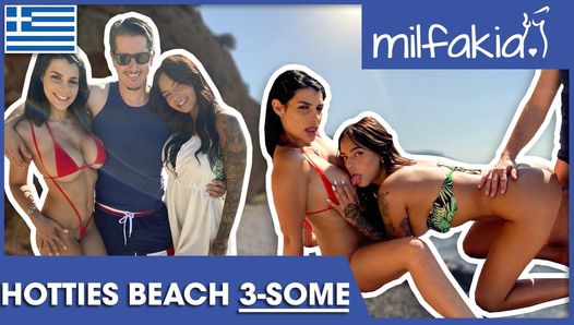 Rosa i Sofia cieszą się kutasem i cipką na plaży! milfakia.com
