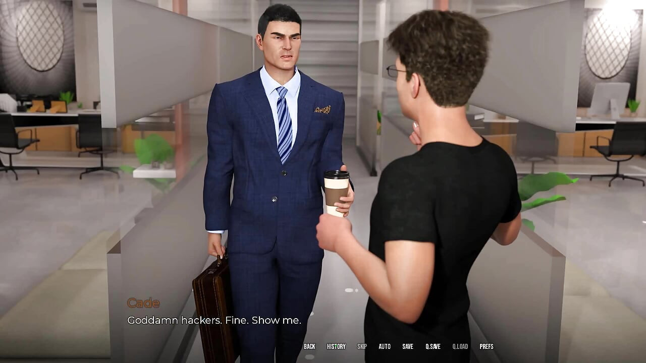 In Security: Silly Girl with Big Tits and Ass Is Sucking off Mr. Big Dick Boss Man in His Office - Episode 7