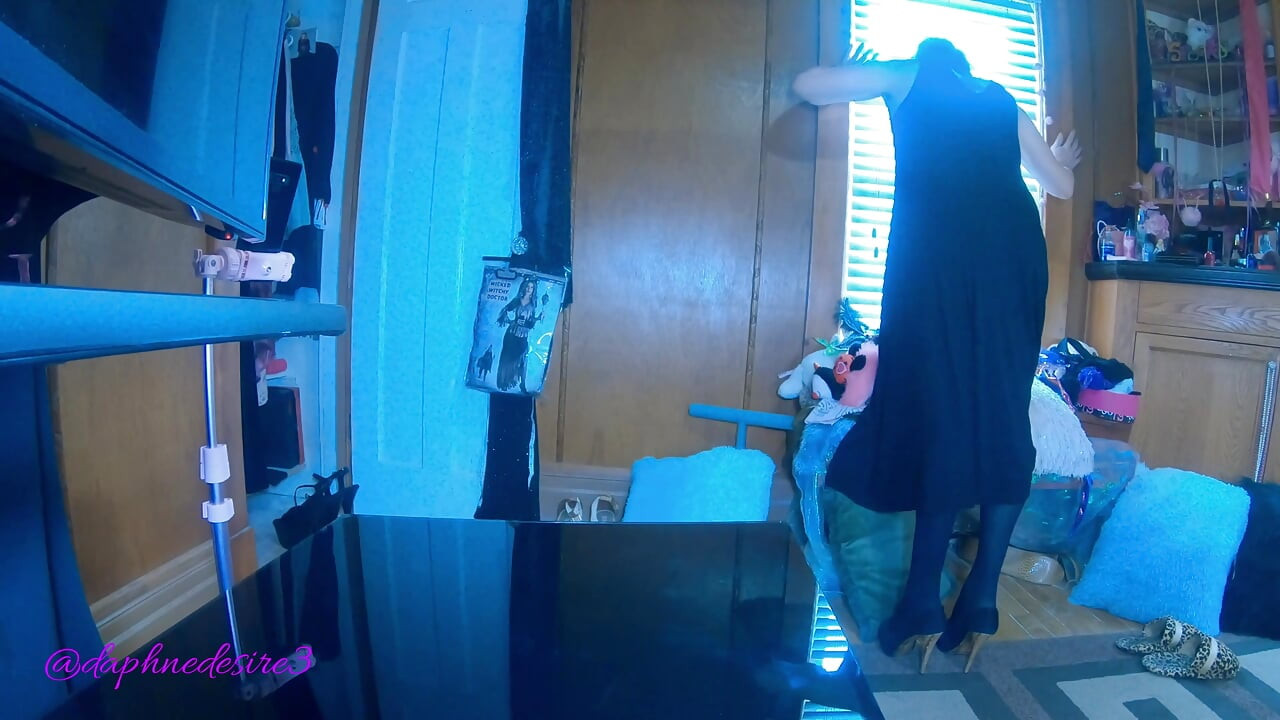 Daphne Practices Walking in High Heels and Cums for You