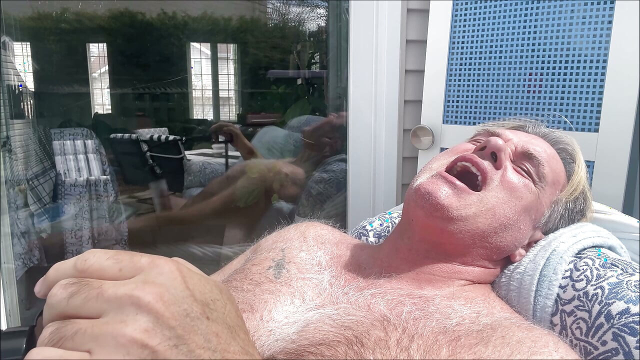 HUNK DADDY BEAR NAKED SUNBATHING IN THE VERANDA 5