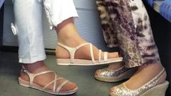 two granny's nylon feet