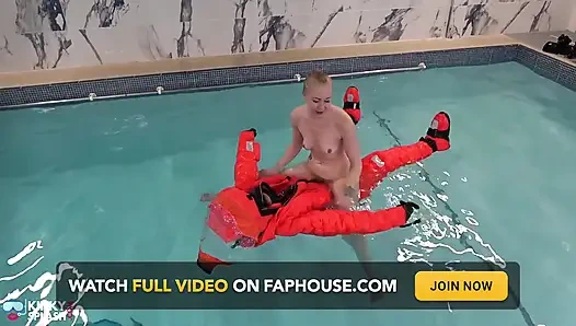 Naked and Horny on My Inflatable Submarine Girl