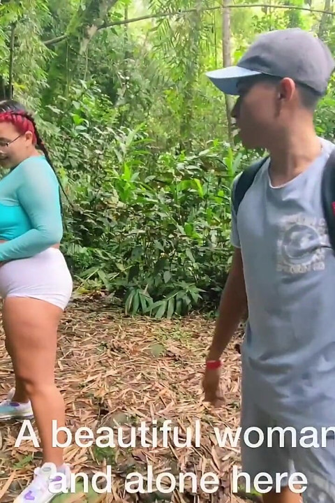 Chubby with Glasses Training in the Woods Lets a Stranger Rip Her Pants