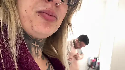 Me and my husband with a small dick getting ready to eat a pussy
