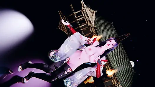 3D sexy Asian cosplay stripper dance for you