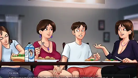 Aunt-in-law at Family Dinner Ends Up Tempting Landlady's Stepson - Summertime Saga