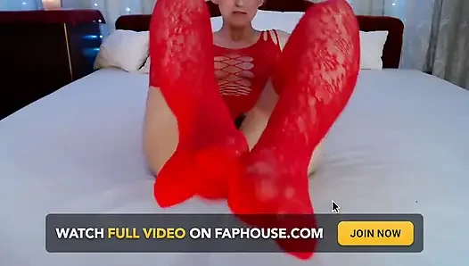 Red Stockings for Foot Lovers
