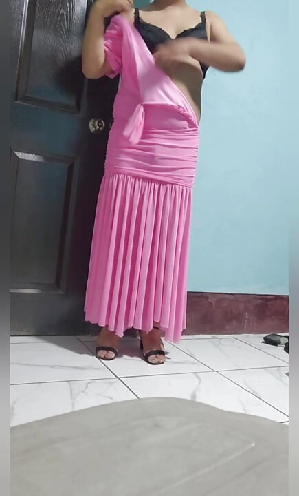 cumshot dressed as a woman