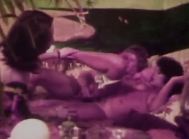 Vintage Dark-haired Goddess Classic in Retro Group Debauchery
