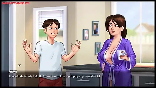 Cerita musim panas bagian 23 oleh darkcookie - tante seksi mergokin cowok ini lagi asik masturbasi di ranjangnya dan bantuin dia muncrat enak