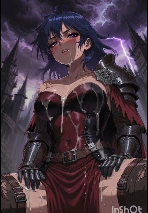 Heroic DARK Fantasy Warrior, Anime Ai generated