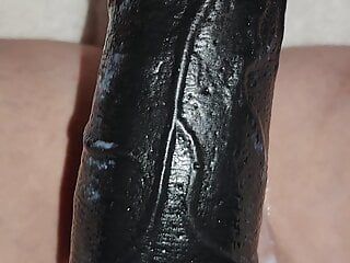 10 pollici di grande cazzo nero completamente inserito nella mia figa, dildo grande cazzo nero, allungamento della figa brutale e profondo, cazzo nero profondo e duro