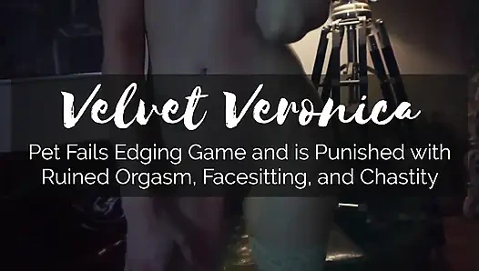 Pet fails edging game: Ruined orgasm, facesitting, & chastity
