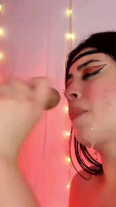 a rich blowjob with milk and saliva all over my face