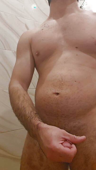 Jerking off with pulsating cumshot