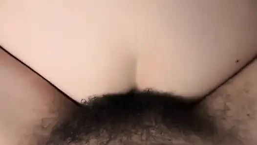 Riding a big and hard cock in reverse cowgirl, he loves to see my heart shaped ass.