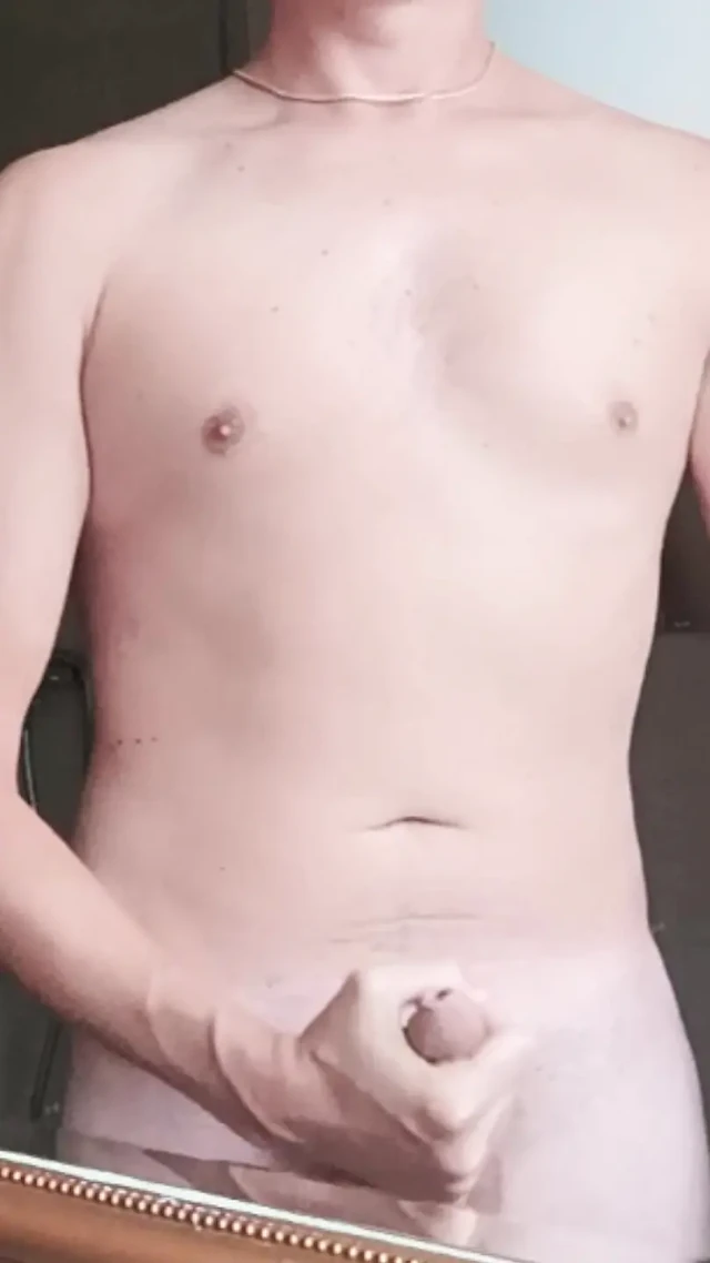 Young stud secretly stroking his big cock