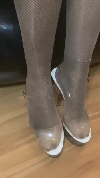 Must-see moment from "Clear PVC Heels Fetish"