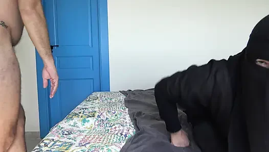 Rich arab cougar invites muscled boy to her hotel room in Dubai