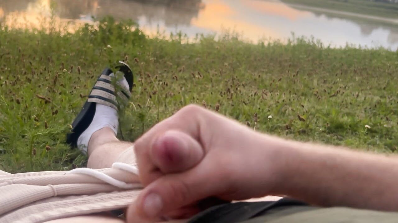 Playing in the morning at a public lake