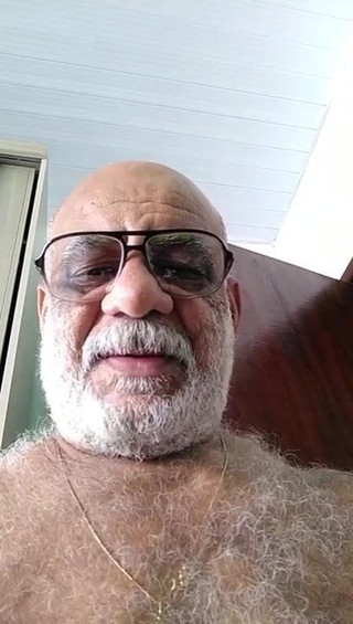 Brazilian hairy grandpa cum