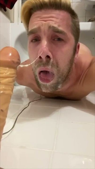 Fag Deepthroat Slimy Dildo | Clip 1