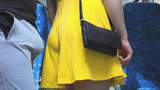 Stranger Touch her Butt without permission with his erection and CUMS Hard Inside Bus Vehicle by Girl's Hand