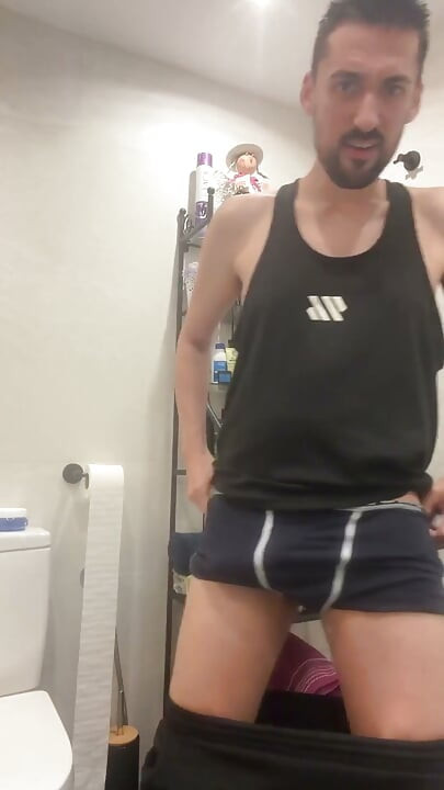 Hot Stepdaddy Jerking off in Bathroom