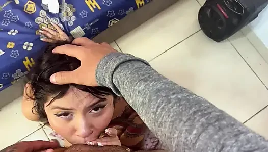 Latina, 18 years old, big ass. If I don't have sex with him, I can't go out with my boyfriend. cum in mouth