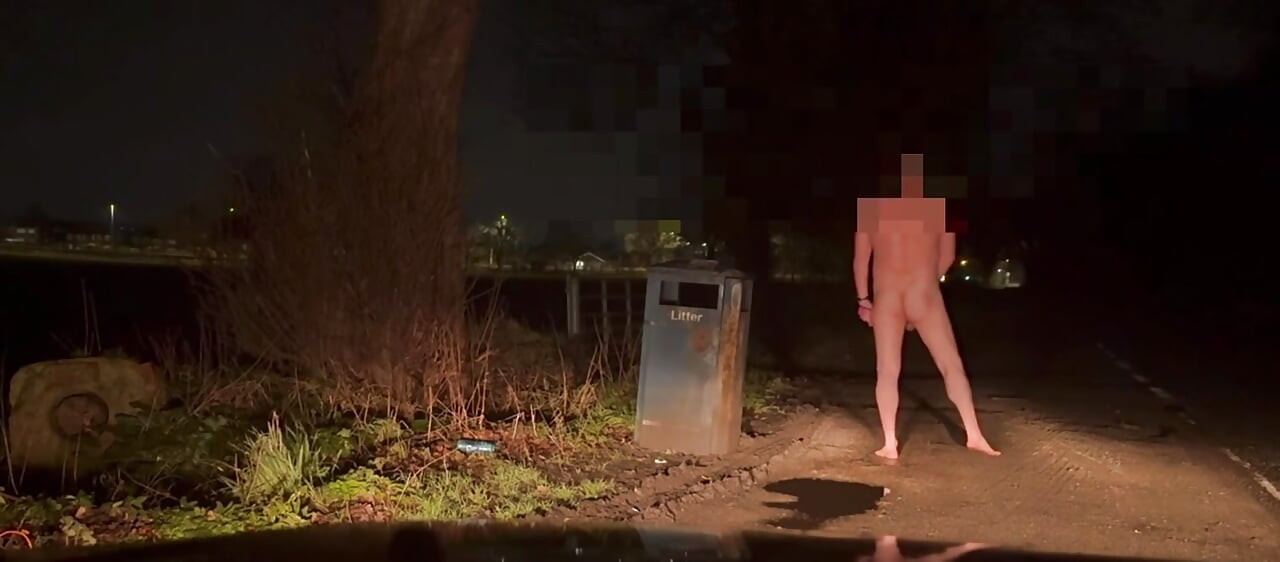 Compilation over a week of hiding naked from passing vehicles