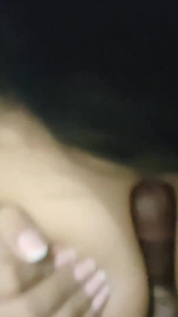 Stunning moment from "My stepaunt asked me to blow my dick in her room when the house was quiet"